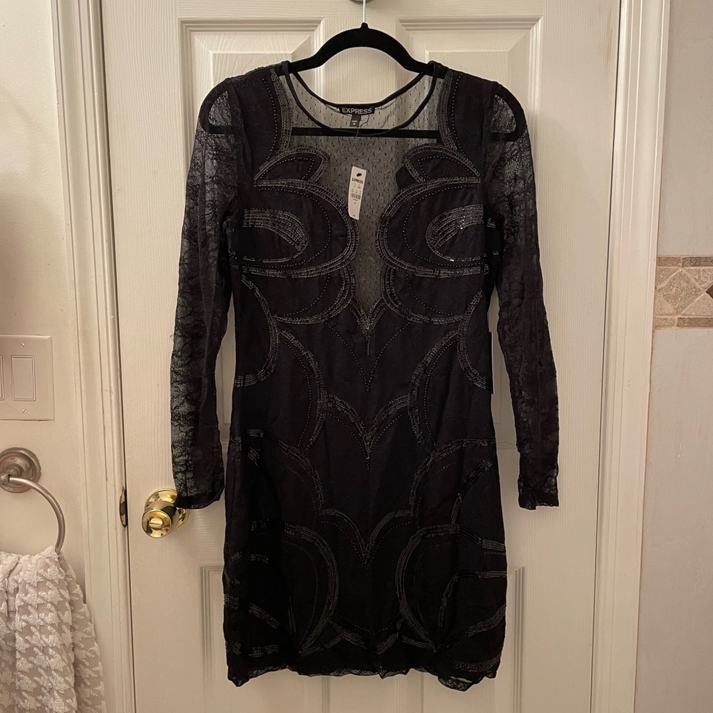 NWT Express Black Lace Dress